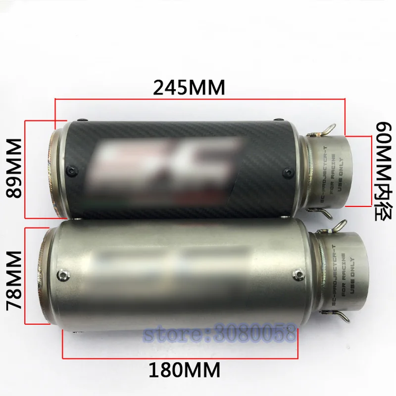 36-51 мм 51-61 мм Универсальный-короткие глушитель выхлопной трубы из углеродного волокна слипоны мотоциклетные для Z650 Z900 YZF-R6 GSX-R600 BN600