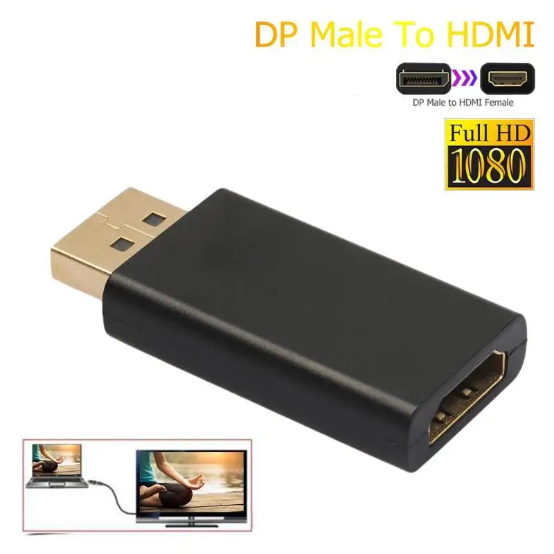 Адаптер для кабеля DP Male HDMI Female конвертер 1080P со встроенным чипом преобразования