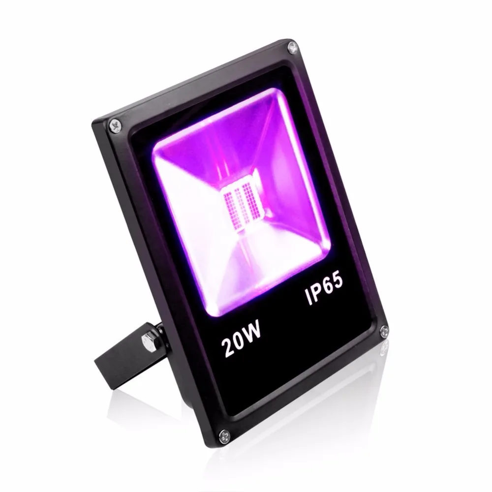 

UV LED Flood Light 20W High Power 220V Ultraviolet Detection Floodlight AC IP66 waterproof for Curing,Parties EU plug