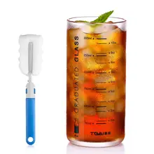 ONEISALL прозрачный стеклянный градуированный мерный стакан с шкалой для молока, сока, холодного чая, лимонада(330 мл