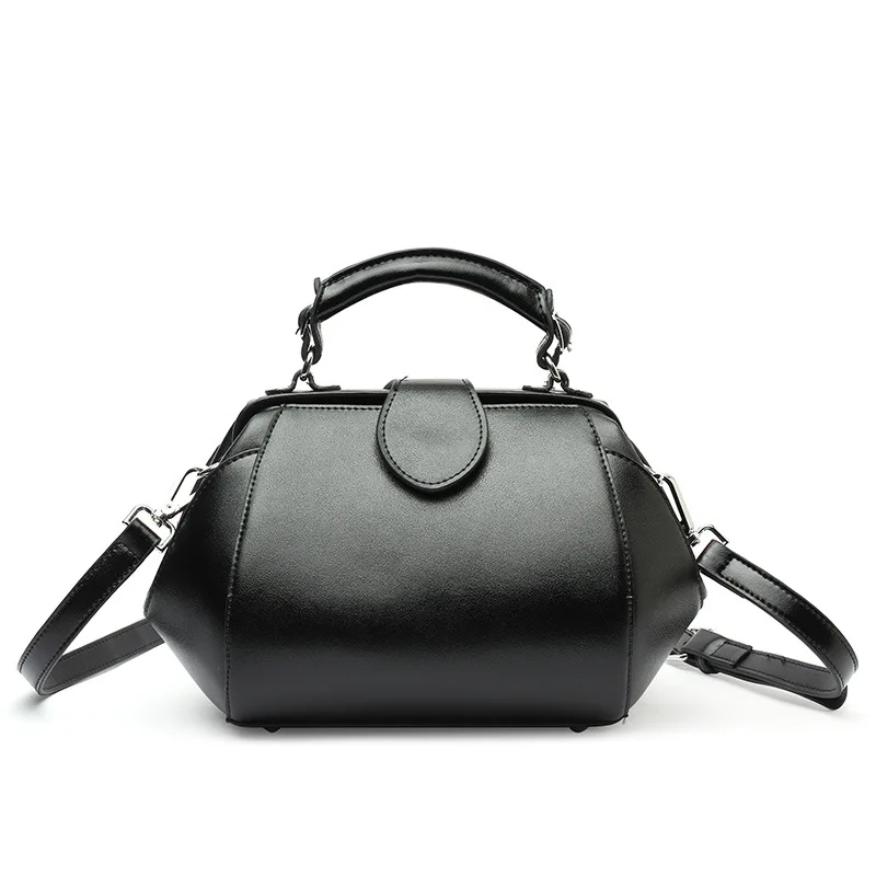 Sleek minimalist color bright doctor bag just right buckle plasticity highlights women's style women leather handbags