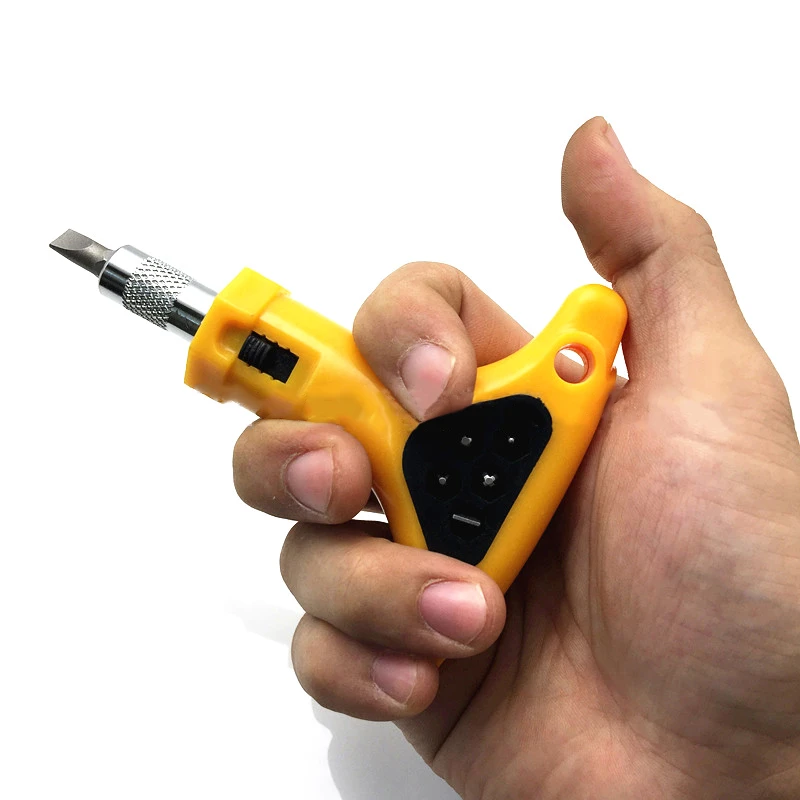

6 in 1 Portable Screwdriver T Handle Anti-slip Ratchet Screwdriver Bits Tool Set, Hex Slotted Pozi Phillips Screwdriver Kit
