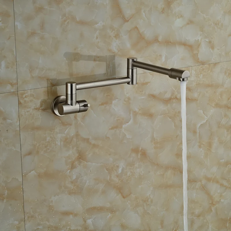 

Free Shipping New Wall Mounted Brushed Nickel Maxer Tap Cold Water Single Handle One Hole With high Quality