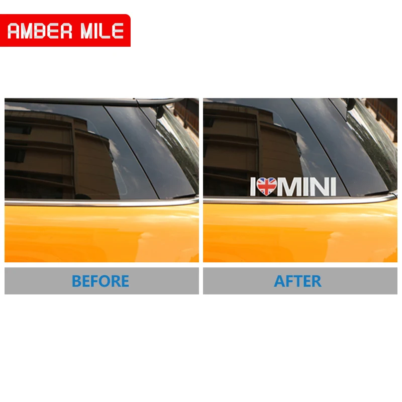 Наклейки AMBERMILE I LOVE MINI для кузова автомобиля наклейки Mini Cooper R56 R60 R55 R53 R50 F56 F55 F54 F60 JCW