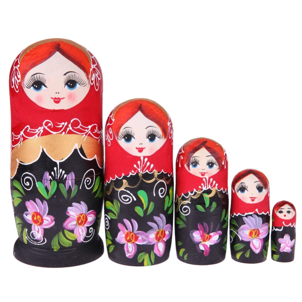 Рождественский подарок медведь ухо русская матрешка куклы деревянные матрешки русские куклы набор детские игрушки из липы украшения дома подарки