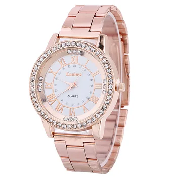 

2020 Real Explosive Bracelet List Korean Edition Drilled Digital Large Watch Disk Lady's Alloy Steel Belt