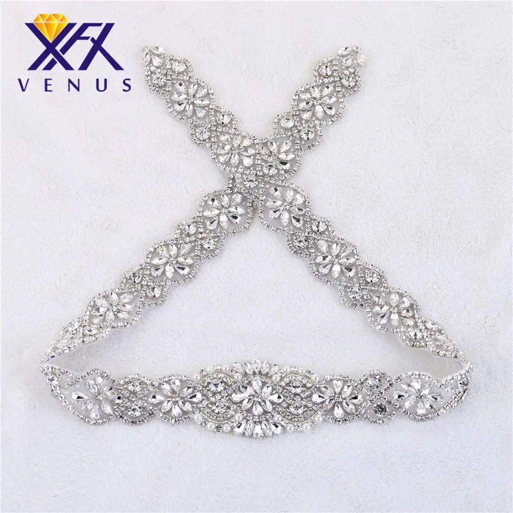 Xinfangxiu Sewing Bridal Rhinestone Appliques Diy Wedding Dress