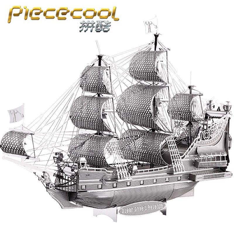 

Piececool 3D Metal Puzzle Figure The Queen Anne's Revenge model Educational Puzzle 3D Models Gift Jigsaw Toys For Children