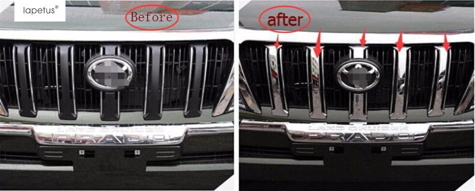 Аксессуары Lapetus для Toyota Land Cruiser Prado FJ150 2014 2017 Передняя лицевая Центральная решетка