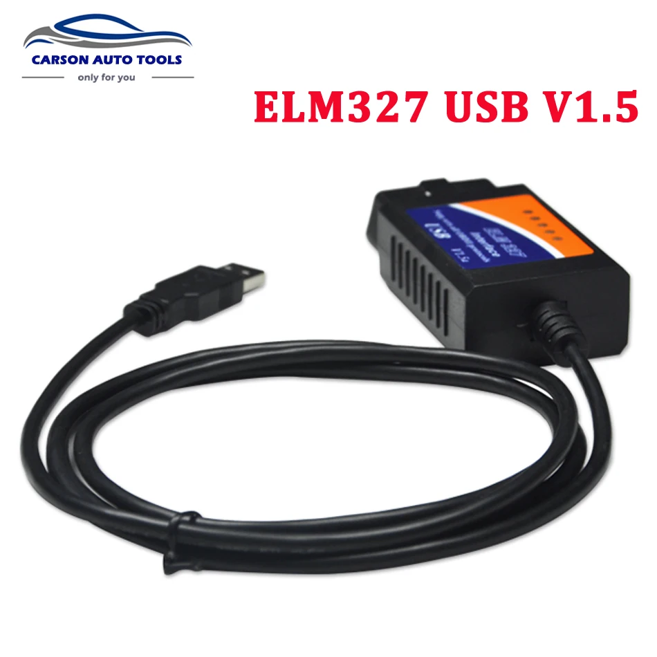 

Newest Version OBD2/OBDII scanner ELM327 USB v1.5 Interface ELM 327 USB Interface OBDII CAN-BUS Scanner
