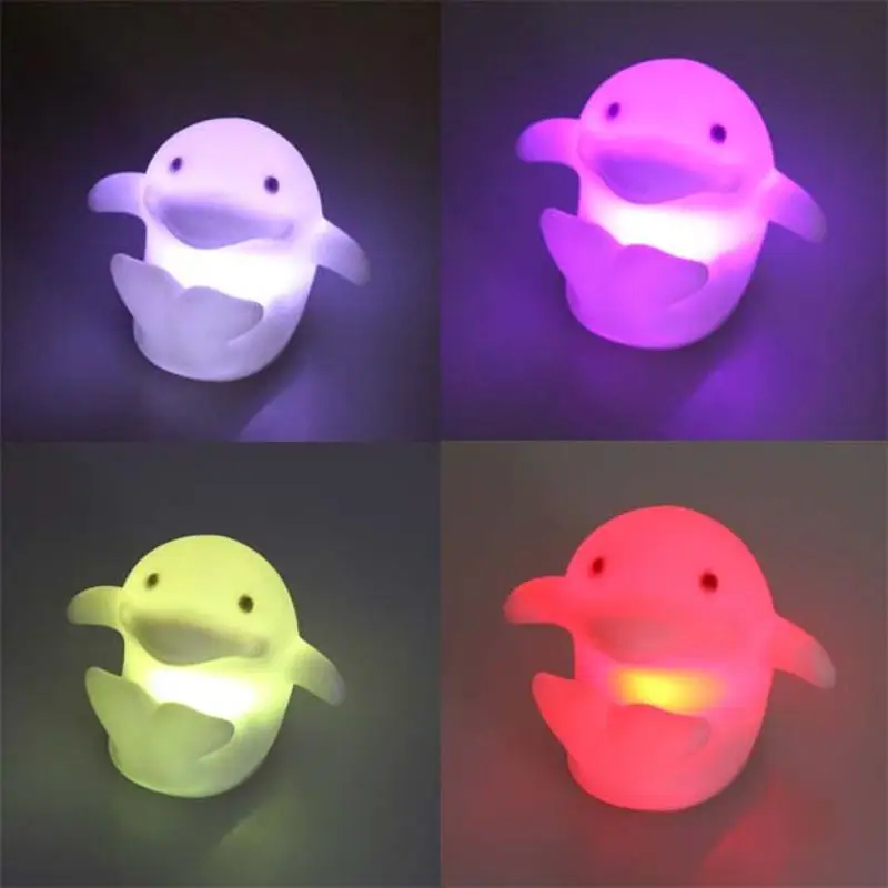 

7-Colors Night Light Changing LED Sleep Dolphin Decoration Lamp Party Gift Home bedroom eye protection Children kids Light toys