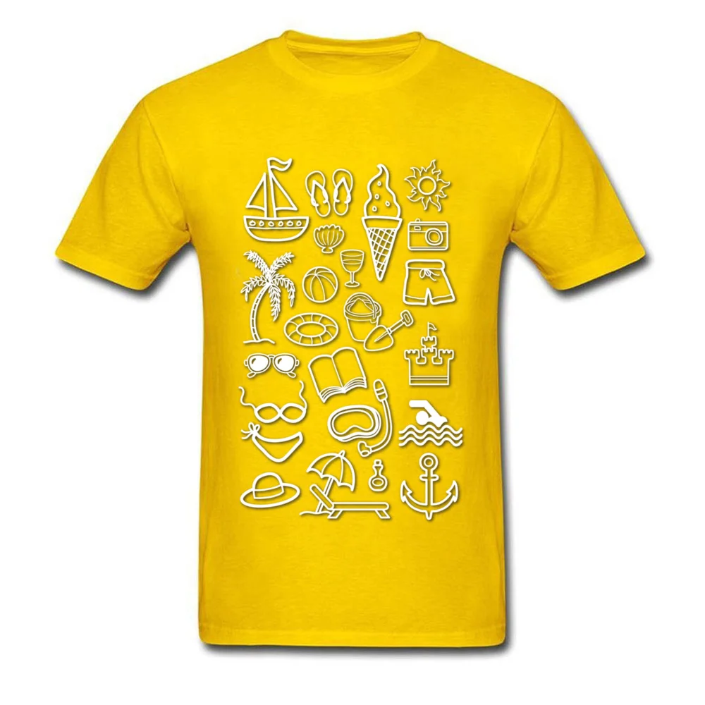 Beach Holiday 100% Cotton Design T Shirt Classic Short Sleeve Man Tshirts Geek Summer T-Shirt Round Collar Free Shipping Beach Holiday yellow