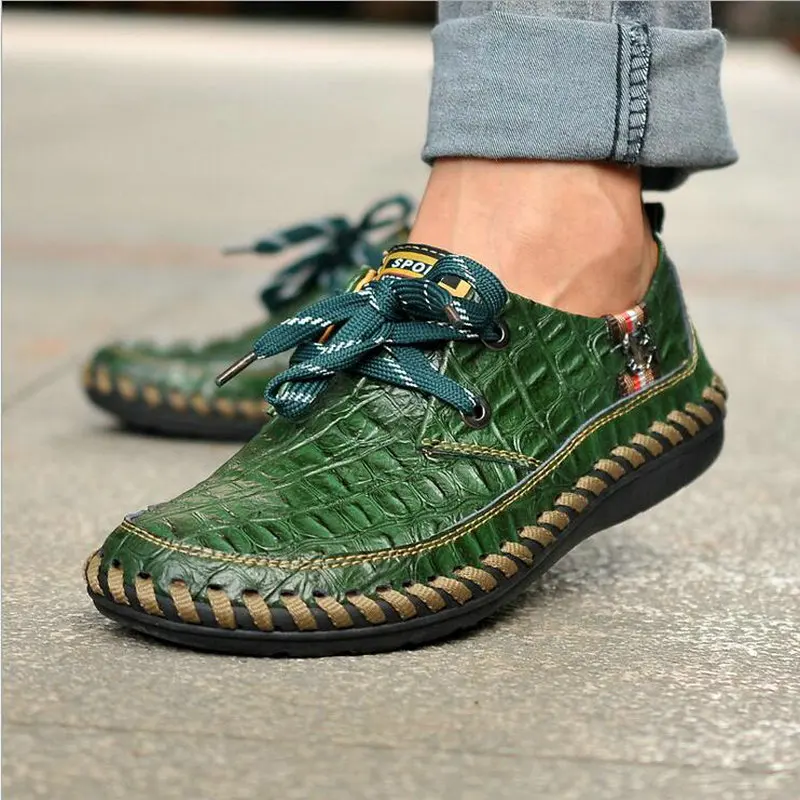 crocodile pattern lace up sneakers