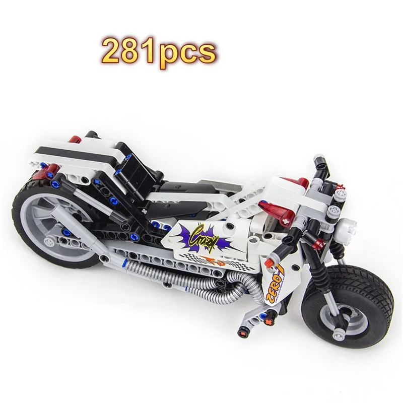 HOT 281Pcs legoed Technic Motorcycle Model Harley Vehicle Building Bricks Block Set Toy Gift Compatible With Legoe