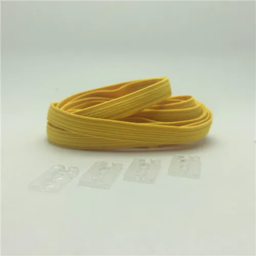 1 пара, растягивающиеся кроссовки со шнурками на 100 см без завязок, эластичные резиновые шнурки для детей, безопасные эластичные шнурки - Цвет: yellow