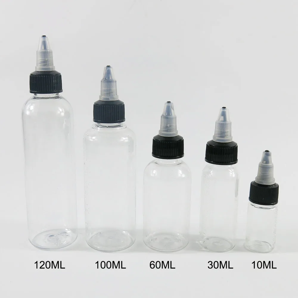 

1pc Refillable Empty PET Plastic Eye Liquid Dropper Bottles Tobacco bottle Containers Ink Bottles 10ml 30ML 60ML 100ML 120ML