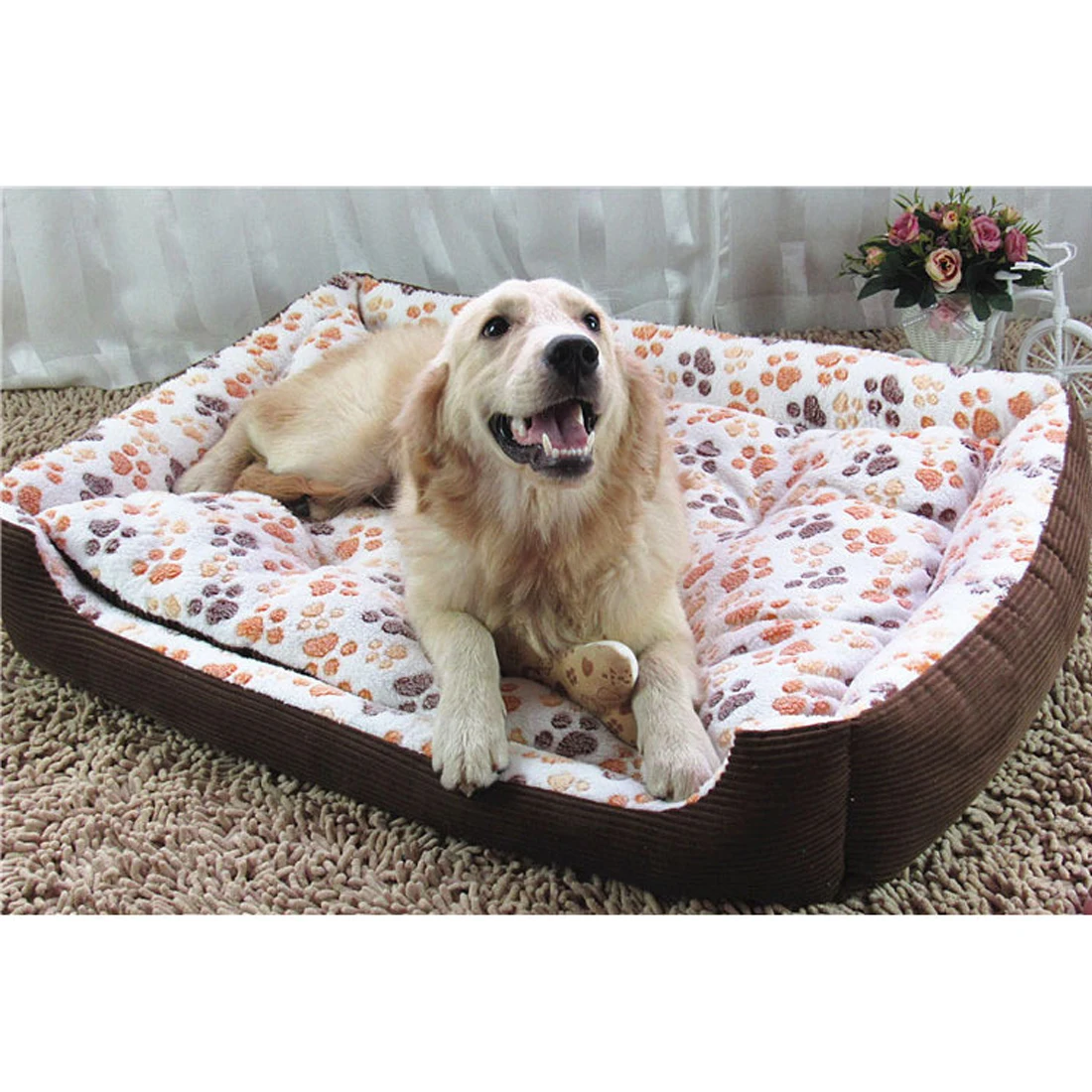 buy Soft Material Dog Bed Warming Pet Sofa Dog House Nest Dog Baskets Fall and Winter Warm Kennel For Small Large Cat Puppy