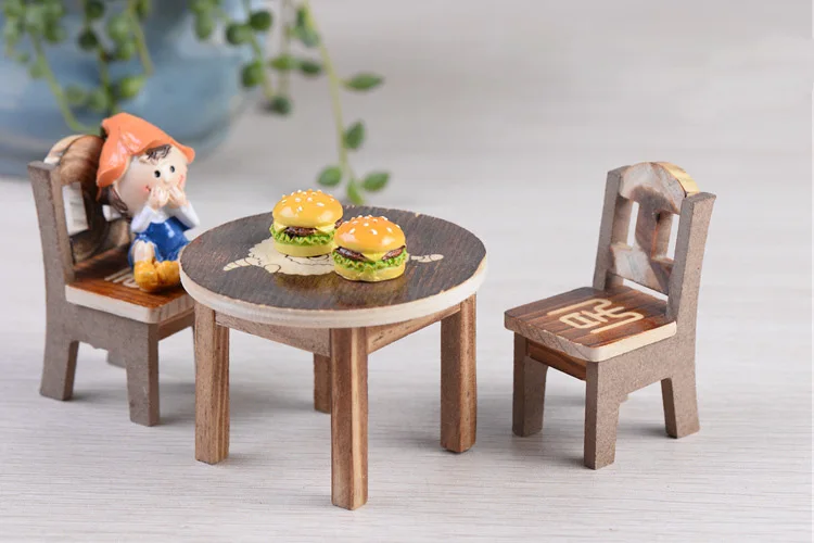 Миниатюрный гамбургер имитация миниатюры еды фигурка ролевые игры кухня игрушка кукольный дом DIY Аксессуары подарок ребенку