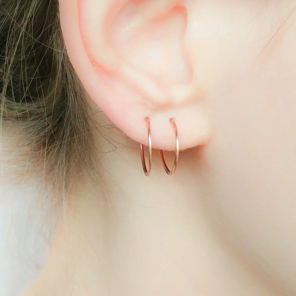 Small Hoop Earrings- Hoops- Hoop Earrings Gold- Gold Hoops- Rose Gold Hoops- Gold Filled Hoops- Sleeper Earrings