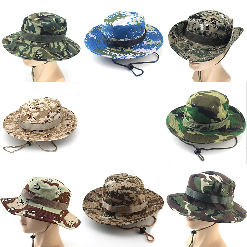 

Military Camouflage Bucket Hats Fishing Fisherman Hunting Men Adult Sun Protection Hunter Mountain Cap Male Climbing Accessories