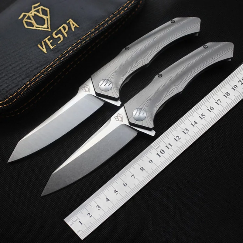 

VESPA pocket knife High hardness S35VN Blade TC4 Handle Folding knife outdoor camping hunting knife Tactical survival EDC knives