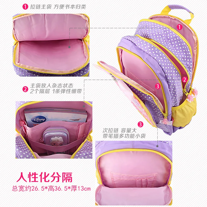 Рюкзак с рисунком Розы и фиолетовой принцессы, детские школьные сумки, рюкзаки для начальной школы для девочек, детский школьный рюкзак