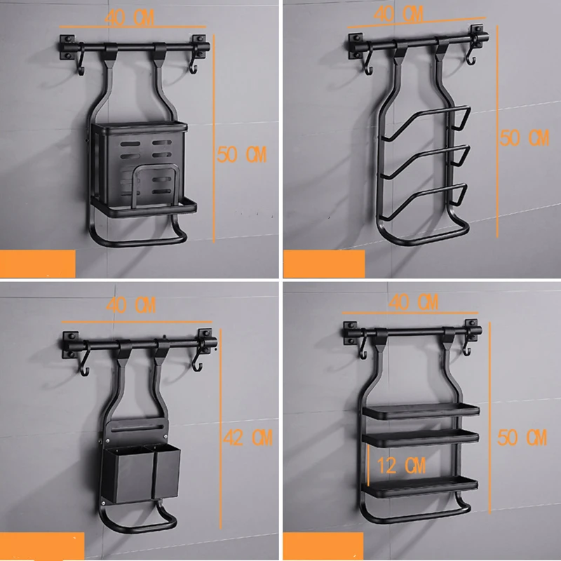 Hongdec современный дизайн настенное крепление черный и золотой кухонная утварь держатель для специй Ложка Крюк не требуется сверление