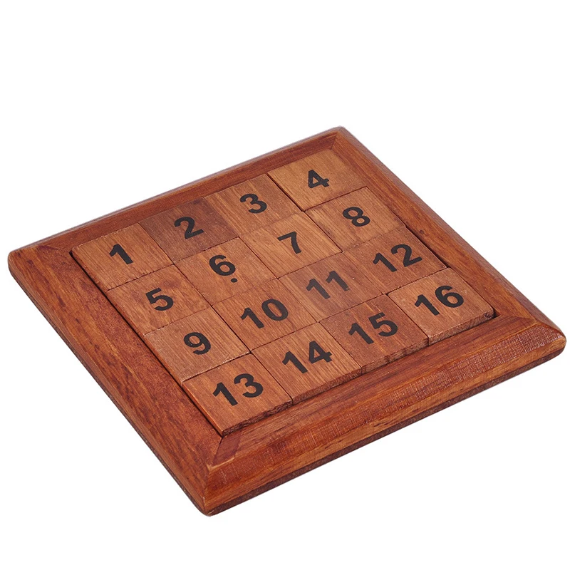 Classic Toys Wood Number 1-16 Puzzle IQ Brain Teaser Logic Wooden Puzzles Game Math Toys Table Game Play for Adults Children Toy 2