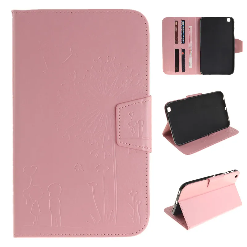 Embossing Stand Flip Case For Samsung Galaxy Tab 3 8 0 Inch Cases