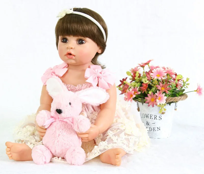 Полный силиконовые возрождается кукла игрушка для девушка Boneca 55 см винил принцесса жив Bebe новорожденных мода подарок на день рождения