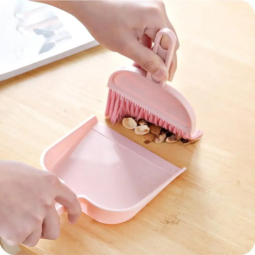 2018 New Mini Desktop Sweep Cleaning Brush Small Broom Dustpan Set Cute