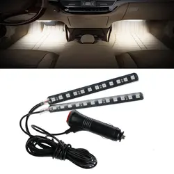 2x12 Зажигалка со светодиодом светодиодная декоративная лампа автомобиль-стильные лампы автомобильная атмосферная лампа тире пол ноги
