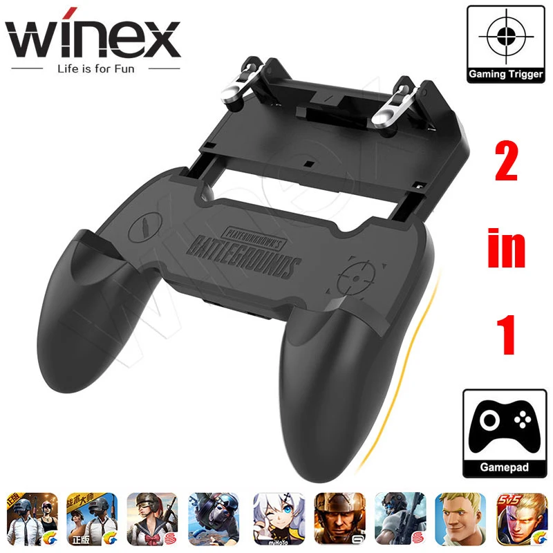 Winex 2 в 1 PUBG мобильный игровой контроллер Джойстик геймпад джойстик триггеры L1 R1