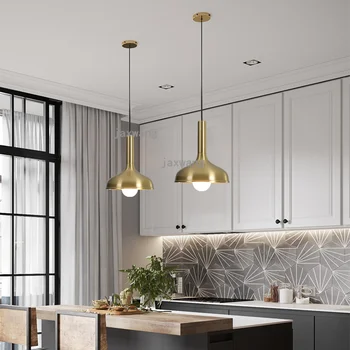 

modern Brass restaurant pendant lights for living room loft decor Nordic bedroom bedside hanging lamp bar Lucy lustre suspension