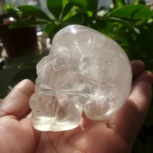 Ddh001542 Натурального Полированного белого Кварца ясности Хрустального Черепа исцеление