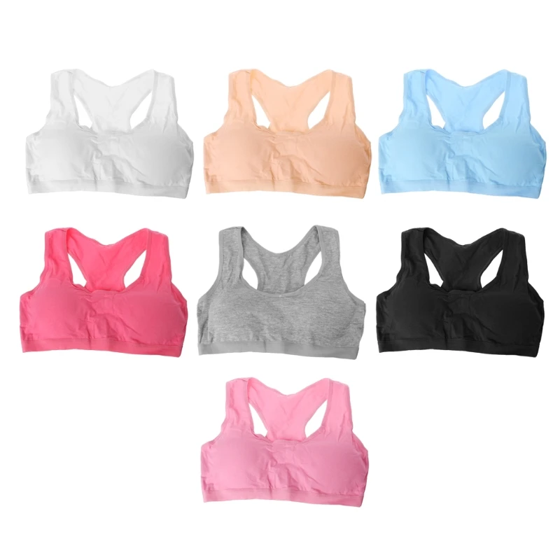 1PC Cotton Baby Girls Bras Solid Color Young Girls Kid Underwear For
