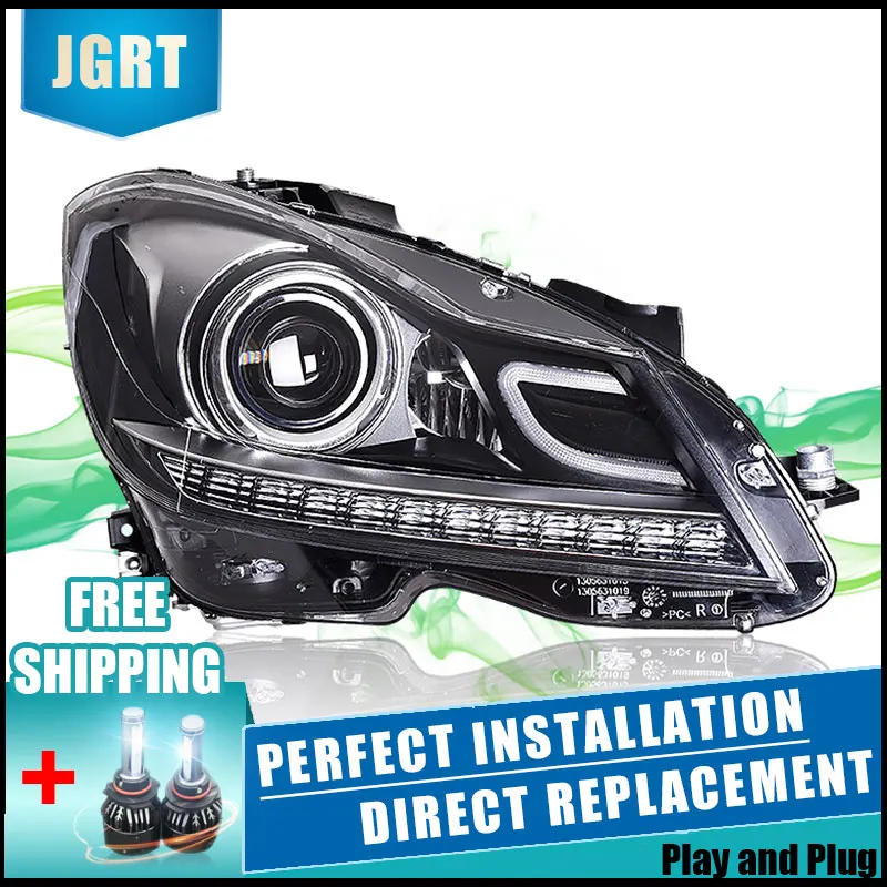  2PCS LED Headlights For Benz W204 2011-2013 Car Led Lights Double Xenon Lens Car Accessories Daytim - 32887550566