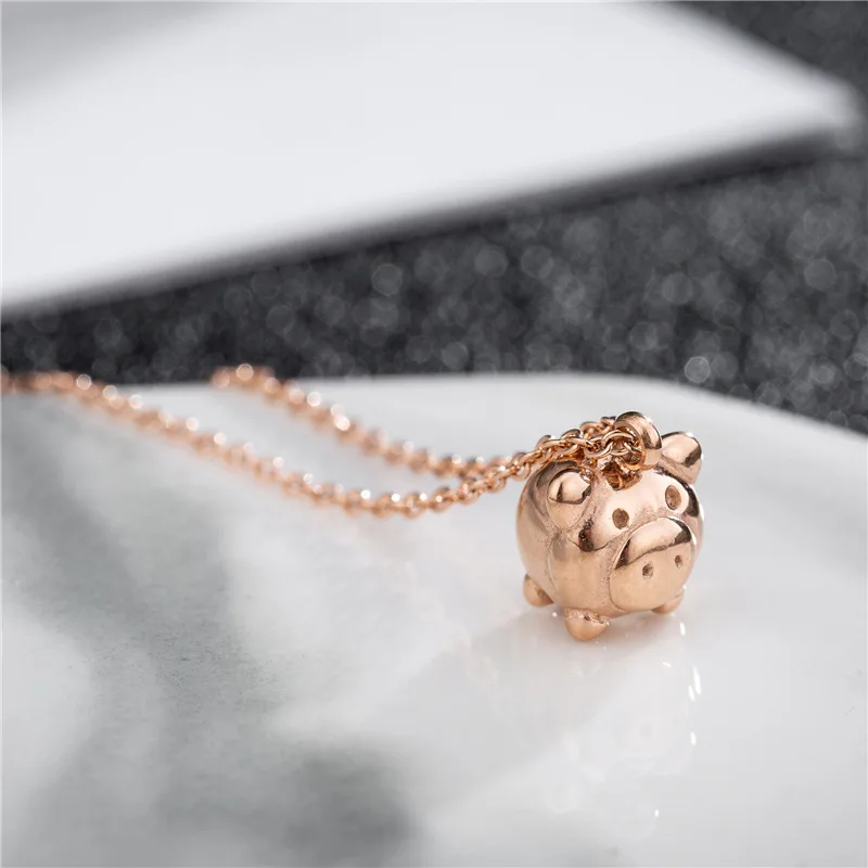 

Cute Pig Pendant Necklace Rose Gold Sweet 2019 Animal Necklace Gift for Women Girls