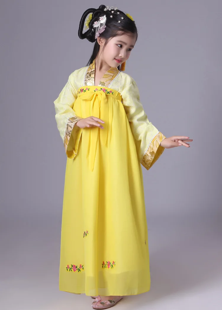 Детская Фея танцевальный костюм императрица Ву цзэтянь девушка Hanfu платье Китайская национальная танцевальный костюм дети Китайский