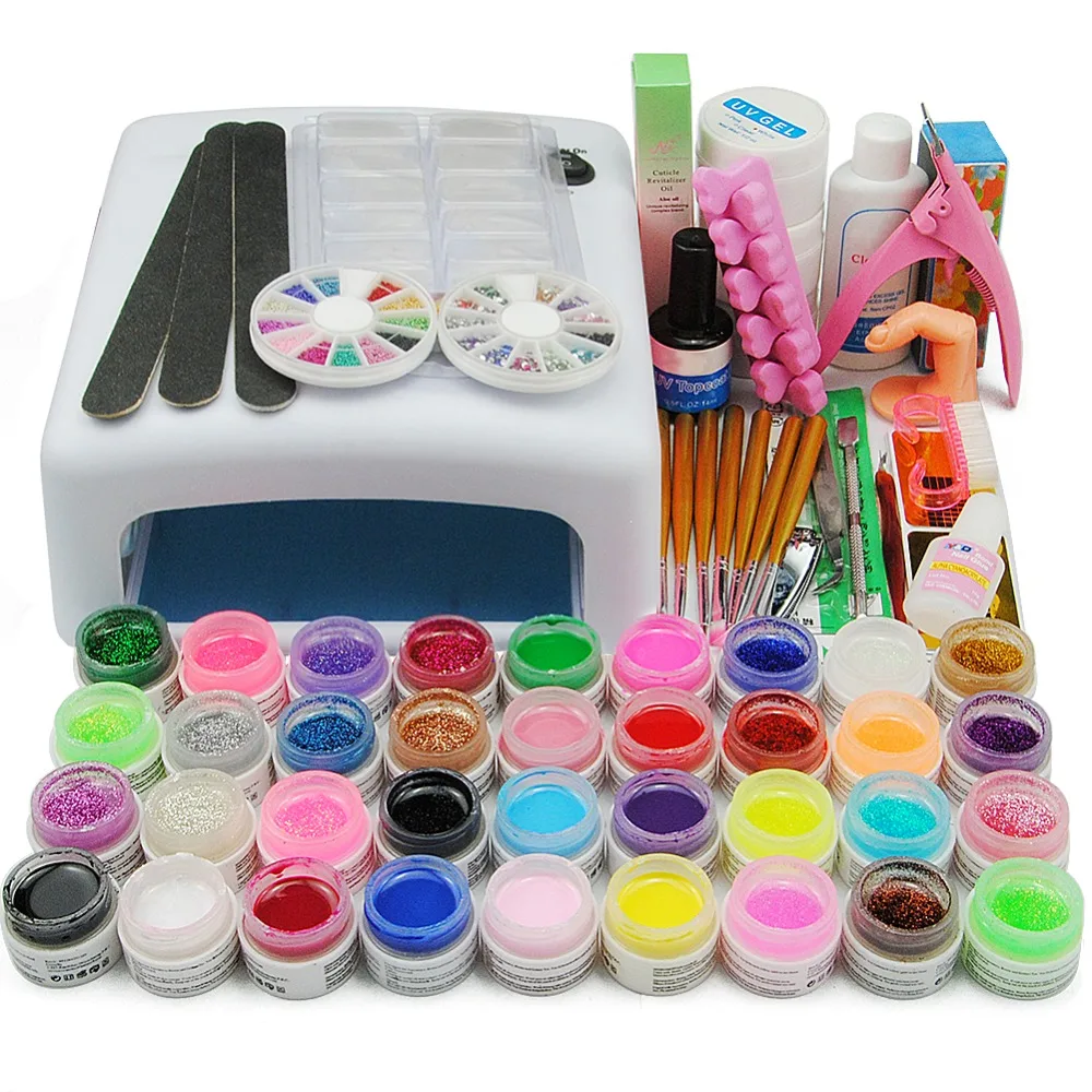 

COSCELIA Nail Art Set 36W UV Led Lamp Dryer 36 Color UV Gel Set Kit Nail Tools Gel Varnish Lacquer Manicure Tools Kit