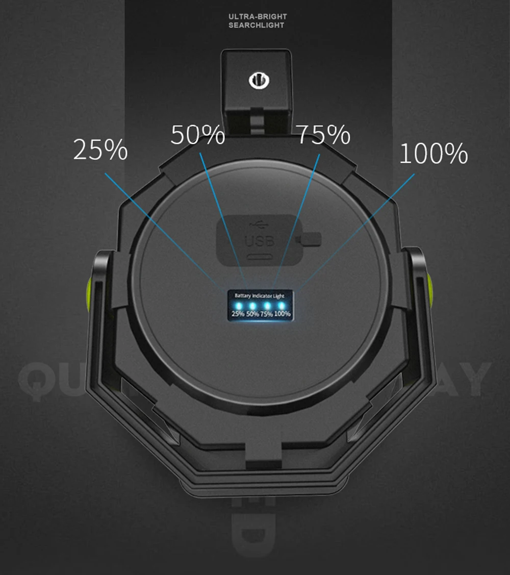 Супер яркий светодиодный поиск светильник вспышки светильник с боковыми светильник 6 светильник ing режимы Создано 18650 батарея для кемпинга на открытом воздухе