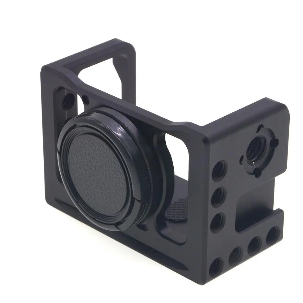 

Camera Cage Mount for Sony RX0 II RX0-2 Protective Metal Vlogging Holder with Cold Shoe 37mm Lens Filter Adapter 1/4'' 3/8'' r25