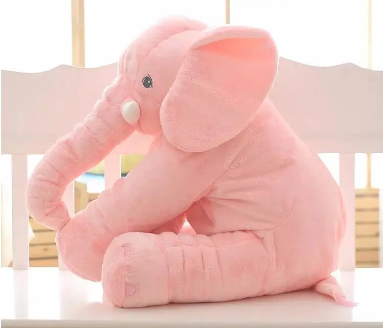 60 см Большой размер 5 цветов ребенок младенец спящий друг гигантский слон мягкая подушка в виде животного игрушки - Цвет: Розовый