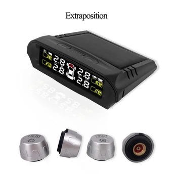 

Car TPMS Tire Pressure Sensor Monitoring System Solar Power Bluetooth LCD Display Car Security Alarm Tyre Pressure 5