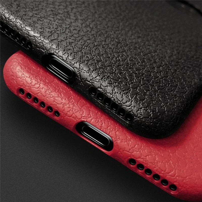 Luxury Vintage Leather Grain Pattern TPU Material Mobile Phone Case