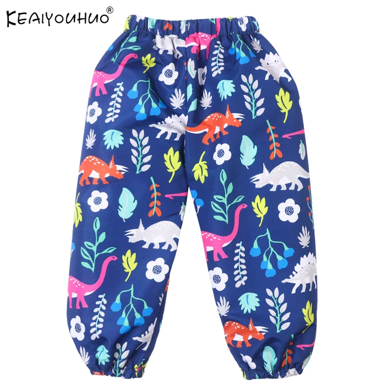 

High Quality Boys Pants 2018 New Spring Autumn Waterproof Trousers For Girls Dinosaur Children Leggings For Girls Kids Clothes