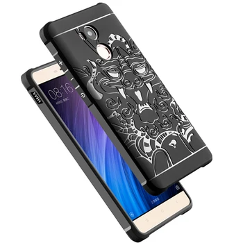 

3D Carved Dragon Cover Cases For Xiaomi Redmi 4 Pro Soft Silicone Full Protective Cover For Redmi 4 Pro Prime phone Case & Shell