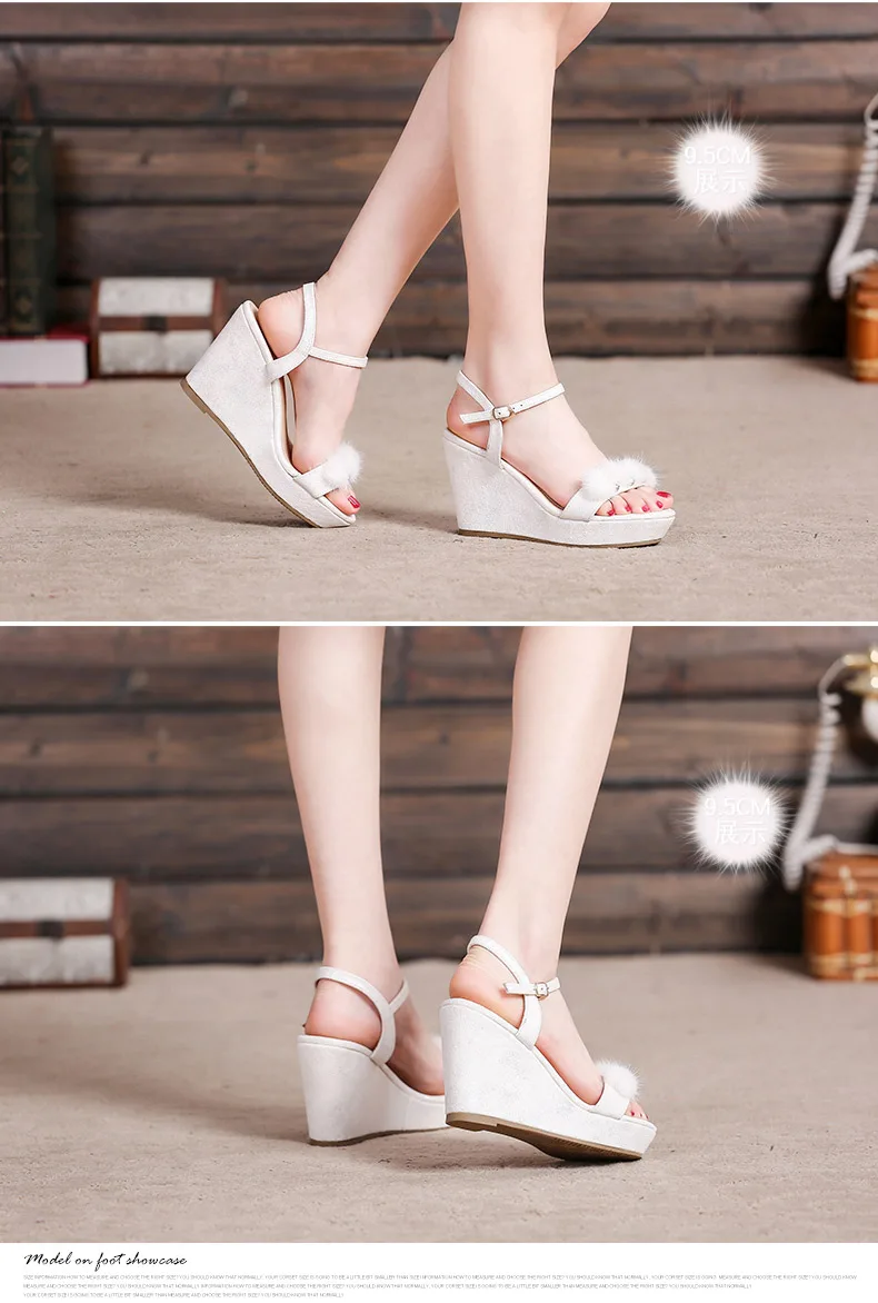 42_2019 Summer Fashion Womens Wedge Sandals Female Retro High Heeled Platform Rhinestone Shoes Online