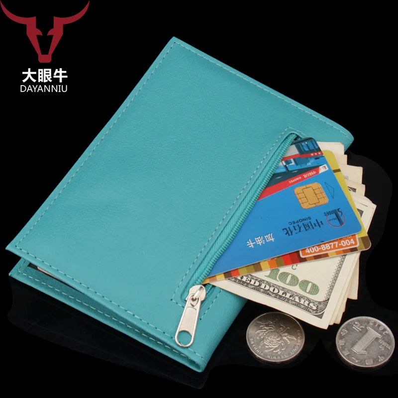 Cute Zipper pocket PU leather Passport Cover Pink solid Passport holder