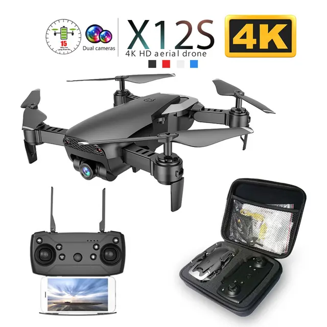 $29.99  X12 X12S WiFi FPV RC Drone with 0.3MP/1080P/4K HD Dual Camera Optical Flow RC Quadcopter for Toys K